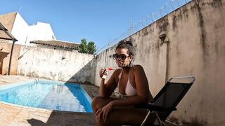 Naughty mom with huge ass taking a shower naked in the backyard (caught by neighbor) - 11 image