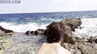 Naked Monika Fox Walking Along Reef Beach Found A Big Octopus Dildo And Fucked Her Holes (Free) - 11 image