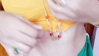 Meera Tamil wife saree show