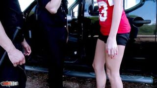 Tamara Dix gets her holes checked by the police