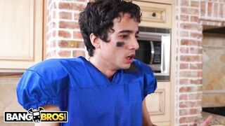 BANGBROS - Stepson Receives Intimate Football Lesson With Squirting mother I'd like to fuck Melissa Lynn - 2 image