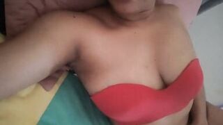 MY STEPMOM'S SLUT IN LINGERIE MASSAGING HER BIG TITS AND TRIES TO PUT HER FINGERS IN HER TIGHT PUSSY - 2 image
