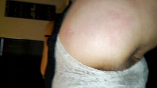 Soaking wet panties while he spanks me before he fucks me till I squirts and cums hands free on my hairy pussy - 3 image