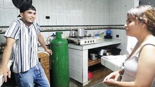 My drain breaks and I call the plumber but he seduces me and we fuck until I swallow his milk - 3 image