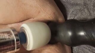 a video of my wife fisting me, using a huge dildo, and then eating my gaping ass, then i fist her and dp til squirting - 11 image