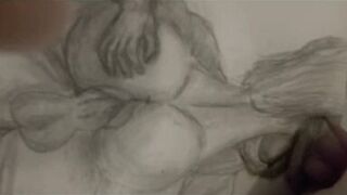 Stepmom wanted me to draw a picture, so I drew her riding my dick bareback. Hope she likes it! - 14 image