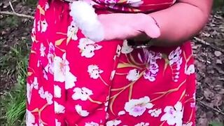 Enjoying our favorite sextoys in the forrest