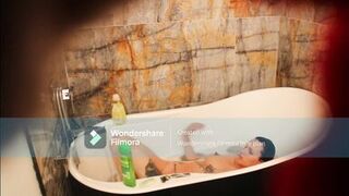 Amateur Tattooed Milf Fingers Tight Pussy In Bathtub and Squirts - Francesca Valentine