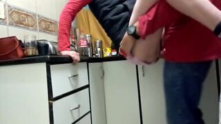 My Best Friend fucking my wife in the kitchen while i have to watch - 1 image