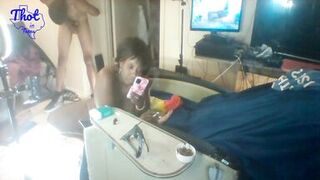 Thot in Texas - Hood Gangsta Bitch Smokes and Squirts After Being Gangbanged By - 8 image