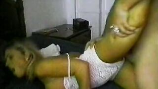 Fair-haired housewife with big knockers is not against to capitalise on a situation when her husband has gone to trip