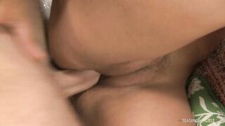 Beautiful car mechanic gets her pussy smashed in various poses