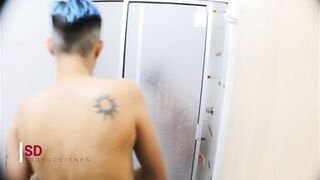 spying on my stepsister's slut in the shower- porn in spanish - 2 image