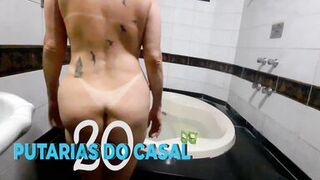 Married woman stays in the bathtub while her husband's horn isn't enough. - 5 image
