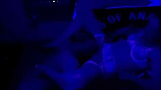 Black light fun with sexy pregnant MILF