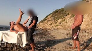 Abspritz-Party am Hotelstrand. Freie Loch-Wahl! Jeder darf ran! AO