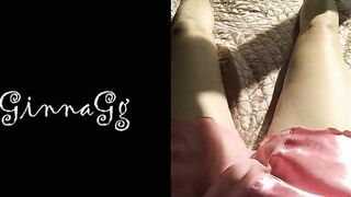 POV female masturbation, horny milf relaxes and gently masturbates her clitoris, the rays of the sun fall on her unshaven pussy and she gets an unreal morning orgasm Nimfa Mannay GinnaGg - 2 image