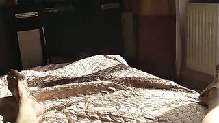 POV female masturbation, horny milf relaxes and gently masturbates her clitoris, the rays of the sun fall on her unshaven pussy and she gets an unreal morning orgasm Nimfa Mannay GinnaGg - 5 image
