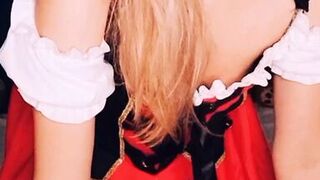 Red Riding Hood fucks herself with a dildo