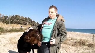 Beach walk turns into squirt and dick riding - 1 image