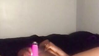 Master bating with toy