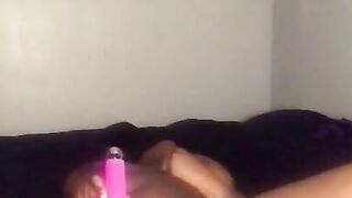 Master bating with toy