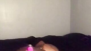 Master bating with toy