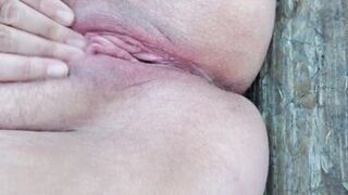 Showing my pussy off to the lady across the lake until I was CAUGHT by a hiker - 5 image