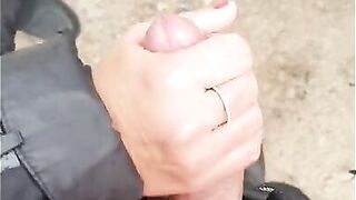 Milf flashing tits outdoor and do a hand job on hers hubby. - 14 image