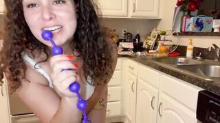 MILF Fucks her own Ass Hard then Squirts everywhere while Littles are Asleep. Cleans up Mess w Mouth - 7 image
