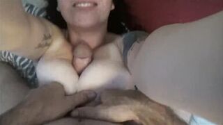 Corpulent scoops doxy titfucks with floppy bumpers