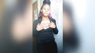 Ebony Babe Roxxy Boomerang Takes A Break from Work to Fuck herself