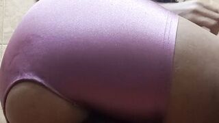 Horny brunette gets a dildo in her wet and hairy pussy until she makes a big squirt all over the floor - 9 image