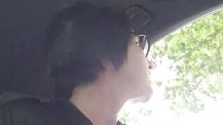 Julie squirts during car break