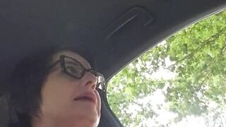 Julie squirts during car break