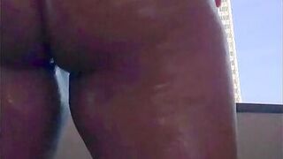 Hot MILF pounds both holes squirting all over the floor