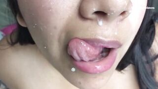 Latina couple Sweet Milk Tits and Zerostoneszerocrates get wet and wild with squirting milk and sucking on breasts - 4 image