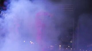 Blonde MILF & teen share public fuck & squirt in threesome frenzy - 1 image