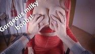 Ideal milky saggy large meatballs lactating everywhere pov red costume